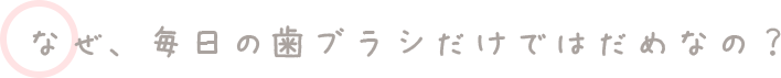 なぜ、毎日の歯ブラシだけではだめなの？